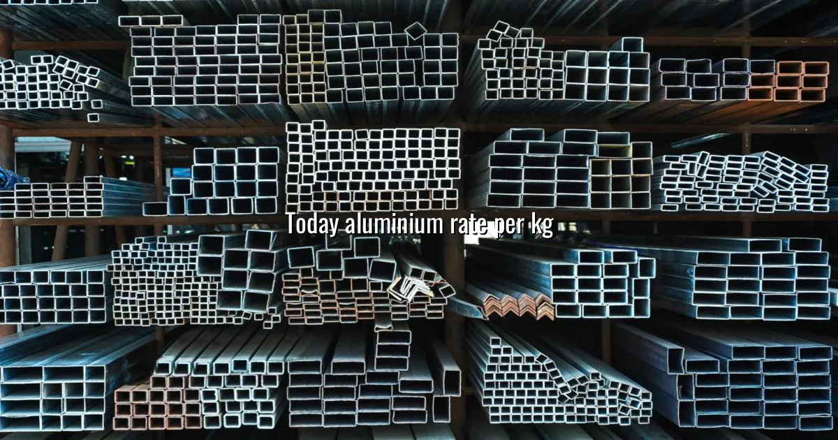 Today aluminium rate per kg in India with aluminium ingots and market pricing context