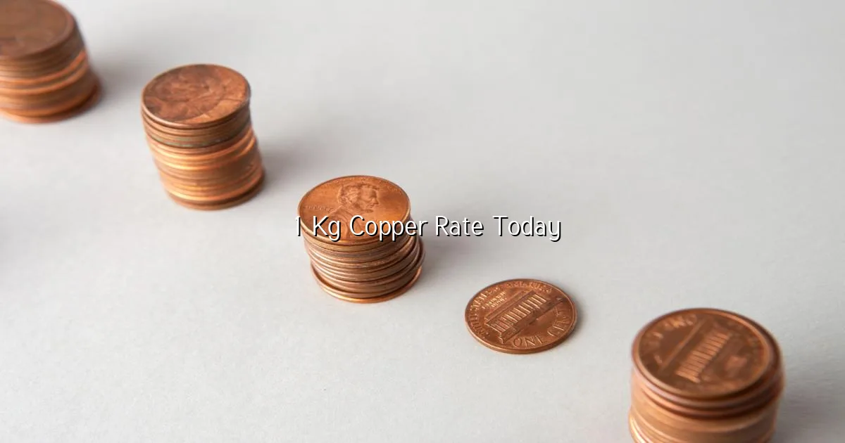 1 kg copper rate today in India — live price per kg and MCX copper context