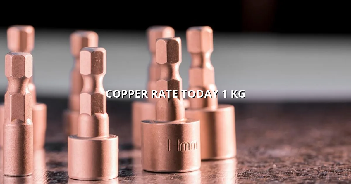 Copper rate today 1 kg in India shown with copper wire coils and live market pricing