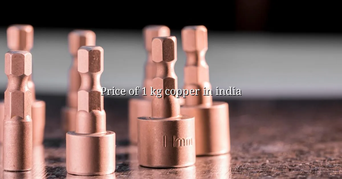 Price of 1 kg copper in India today — MCX copper and live market rate