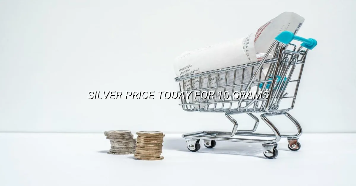 Silver bars and coins with silver price today for 10 grams in India