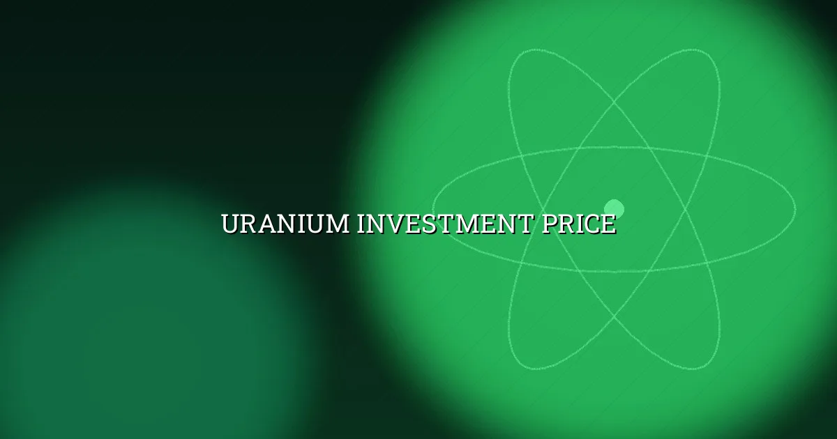 Uranium investment price and the instrument ladder for exposure