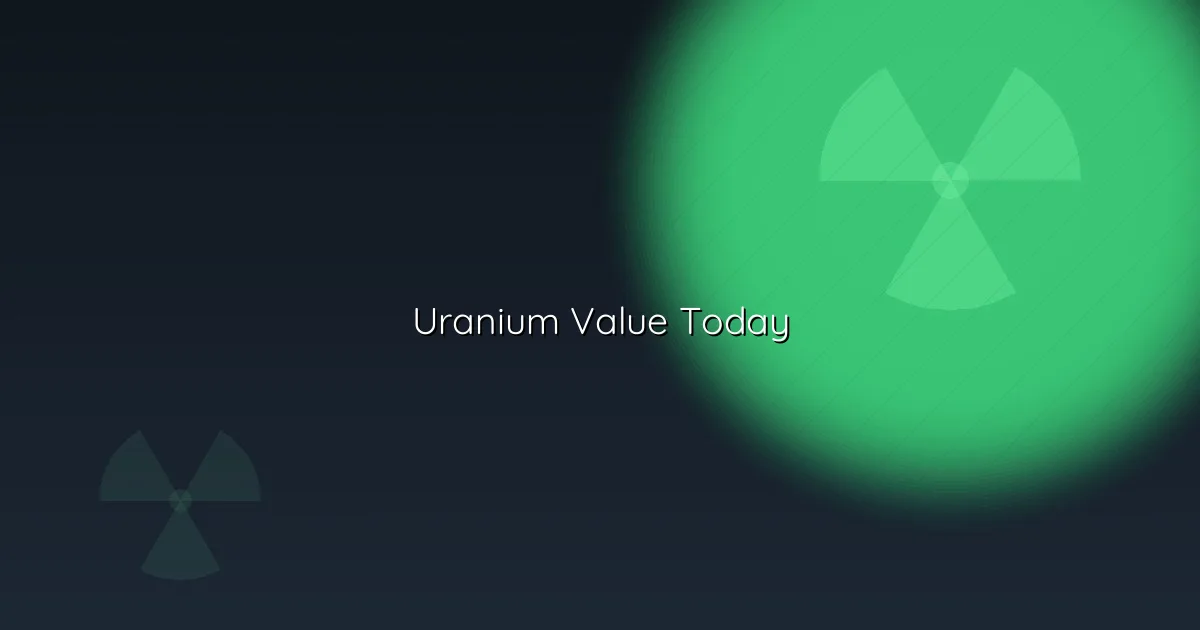Uranium value today — market, energy and strategic accounting