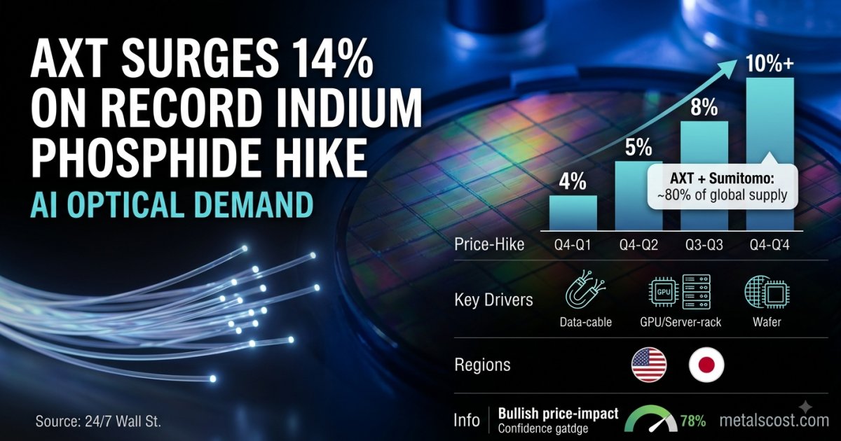 AXT Surges 14% as Indium Phosphide Shortage Drives a Record Fourth Straight Price Hike