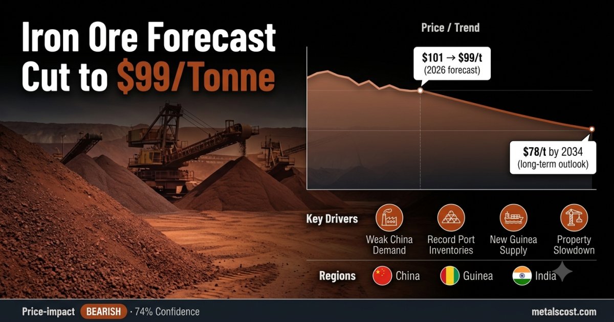 Analysts Cut 2026 Iron Ore Price Forecast to $99 a Tonne as China's Demand Stays Weak