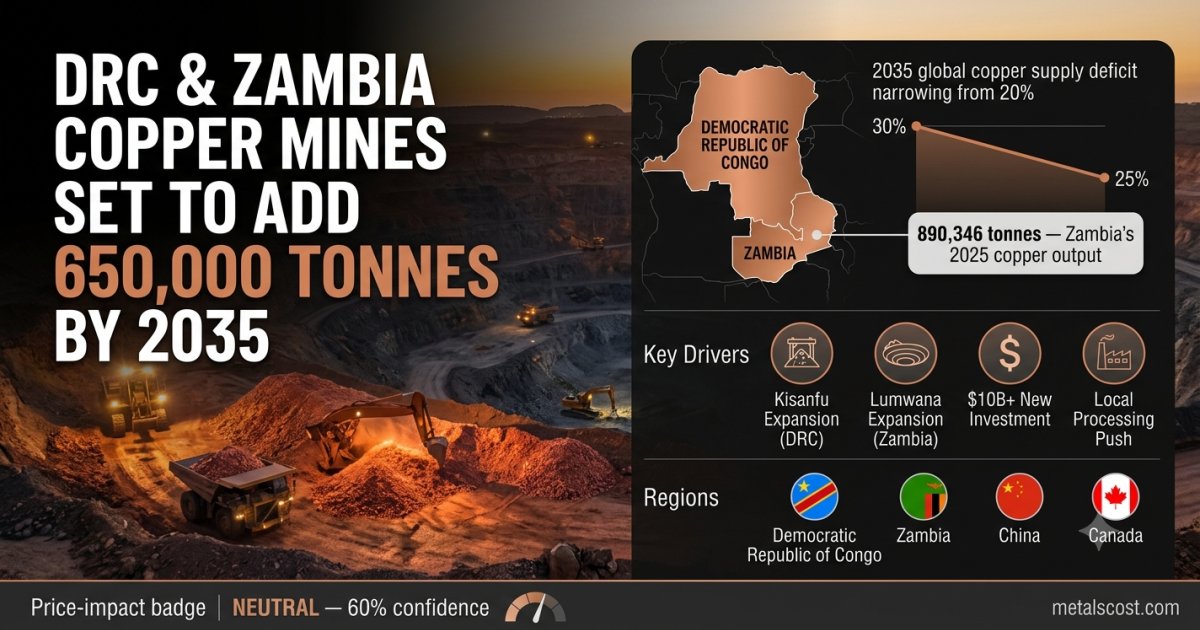 DR Congo and Zambia's Copper Mines Could Add 650,000 Tonnes by 2035, IEA Says