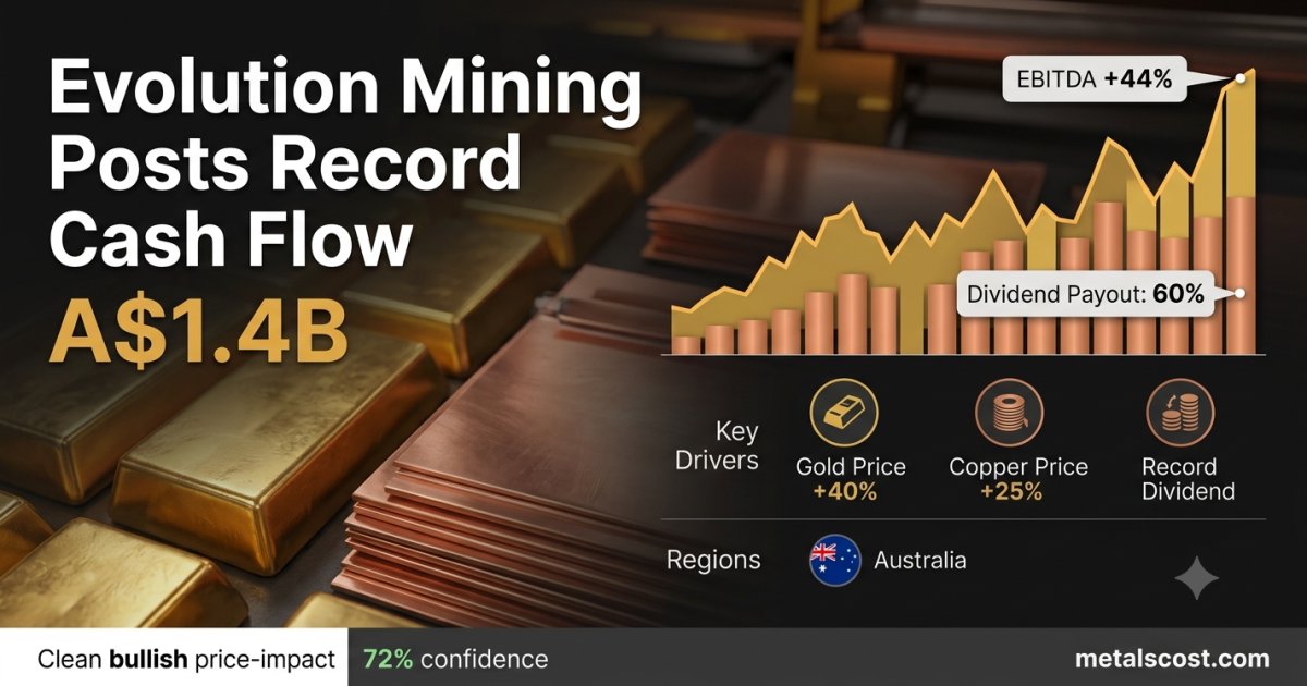 Evolution Mining Posts Record Cash Flow Even as Its Gold and Copper Output Both Fell