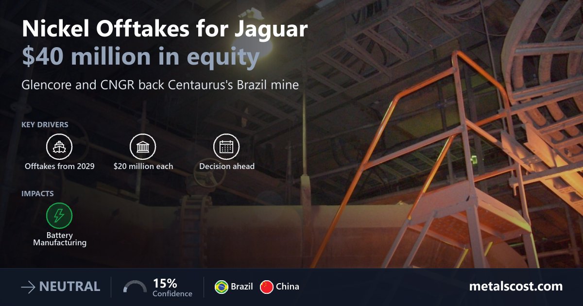 Glencore and CNGR Sign Nickel Offtakes for Centaurus's Jaguar Mine and ...
