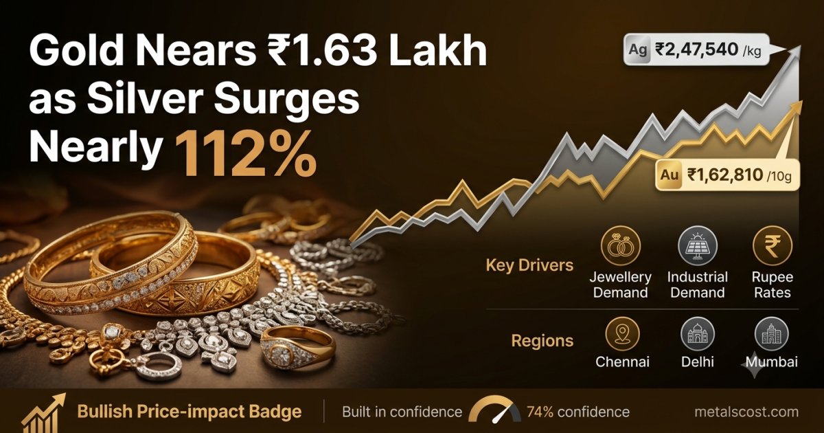 Gold Nears ₹1.63 Lakh in India as Silver's Yearly Gain Hits Nearly 112%