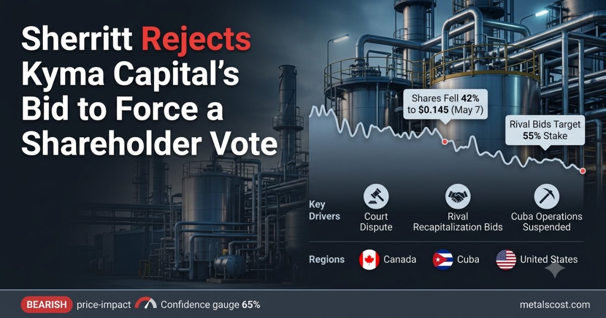 Sherritt International Rejects Kyma Capital's Bid to Force a September Shareholder Vote