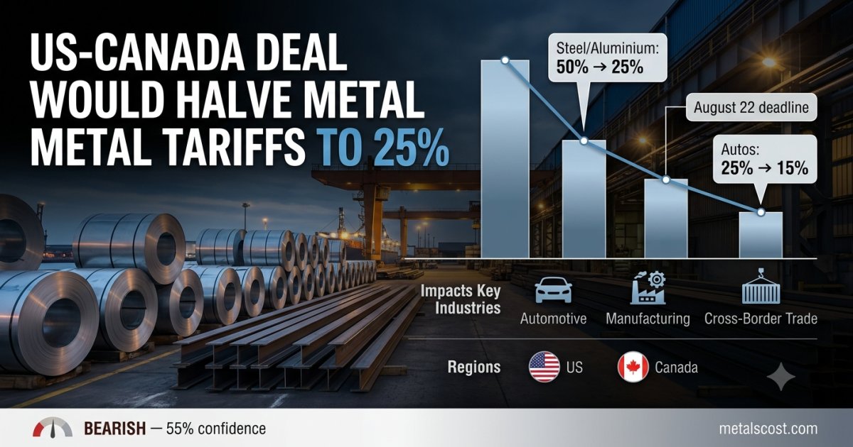 US-Canada Trade Deal Would Halve Tariffs on Aluminium and Steel to 25%